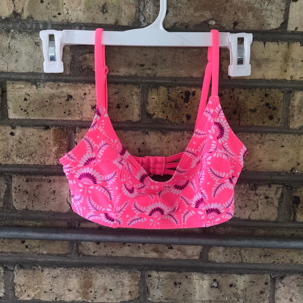 Bright pink swimsuit top!